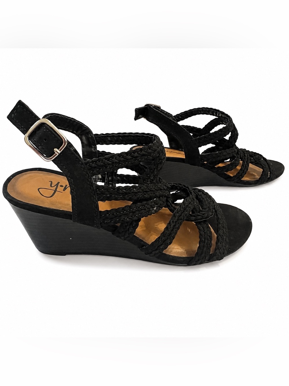 Y2K Strappy Braided Wedge Sandals